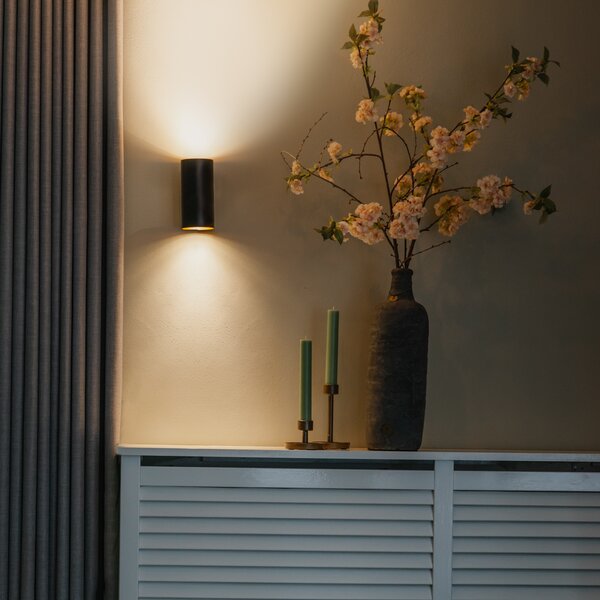 Designová nástěnná lampa černá se zlatem - Sab