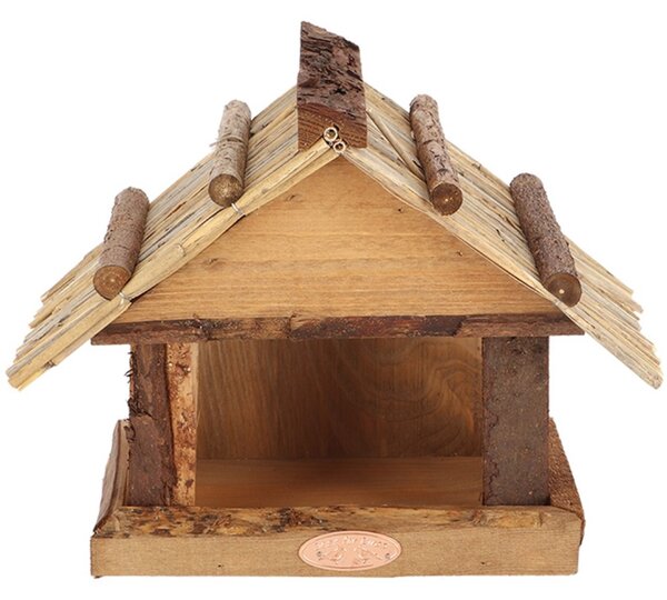 Krmítko pro ptáky Wood, 22,5x27,5x17,5 cm, dřevo, hnědá