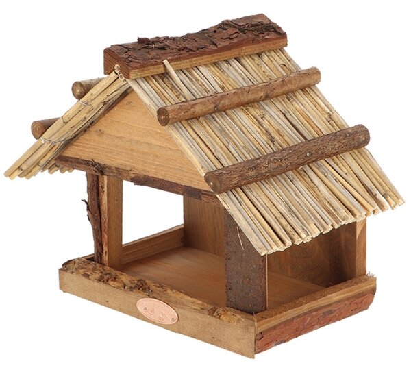 Krmítko pro ptáky Wood, 22,5x27,5x17,5 cm, dřevo, hnědá