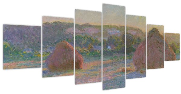 Obraz - Claude Monet, Stacks of Wheat (End of Summer), reprodukce (210x100 cm)