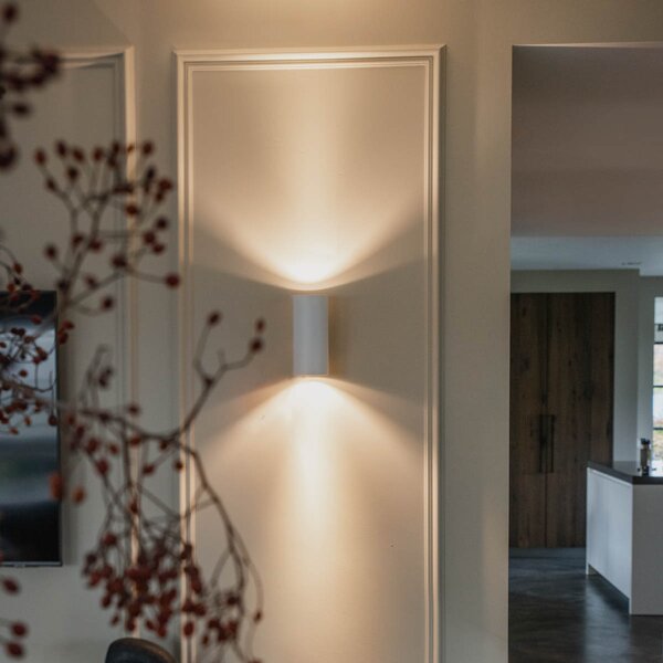 Designová nástěnná lampa bílá kulatá - Sab