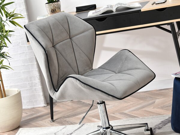 Křeslo Velma M (šedá + chromová). Akce -15%