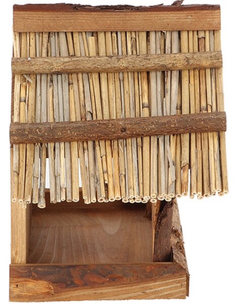 Krmítko pro ptáky Wood, 22,5x27,5x17,5 cm, dřevo, hnědá