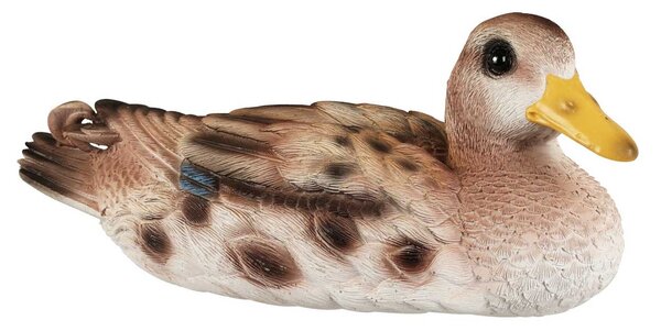 Zahradní figurka z polyresinu Duck, 10x23,5 cm, hnědá