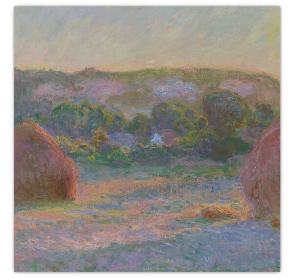 Obraz - Claude Monet, Stacks of Wheat (End of Summer), reprodukce (30x30 cm)
