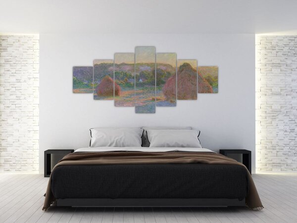 Obraz - Claude Monet, Stacks of Wheat (End of Summer), reprodukce (210x100 cm)