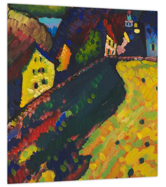 Obraz - Vasily Kandinsky, Houses at Murnau, reprodukce (30x30 cm)