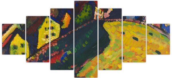Obraz - Vasily Kandinsky, Houses at Murnau, reprodukce (210x100 cm)