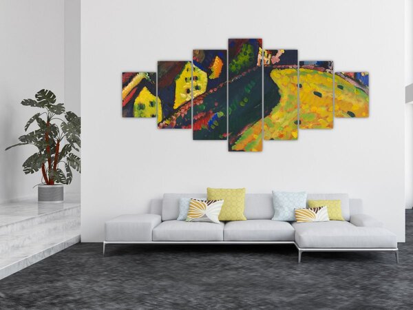 Obraz - Vasily Kandinsky, Houses at Murnau, reprodukce (210x100 cm)
