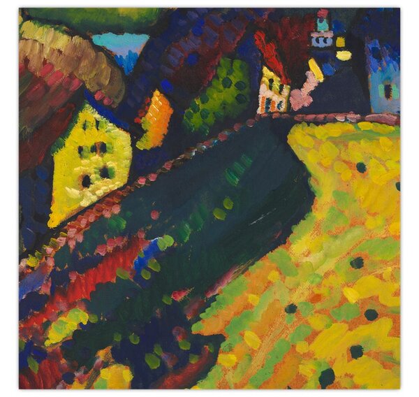 Obraz - Vasily Kandinsky, Houses at Murnau, reprodukce (30x30 cm)