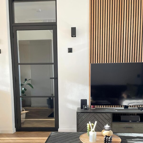 Designová čtvercová nástěnná lampa černá - Sabbir