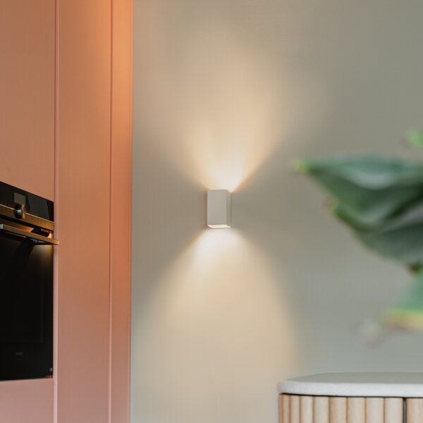Designová čtvercová nástěnná lampa bílá - Sabbir