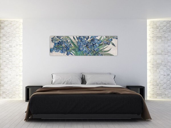 Obraz - Vincent van Gogh, Irises, reprodukce (170x50 cm)