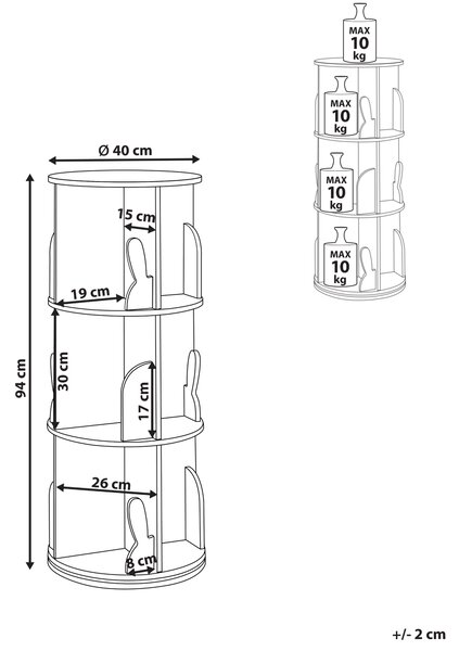 Otočný regál CANEY 94 cm Světle zelená