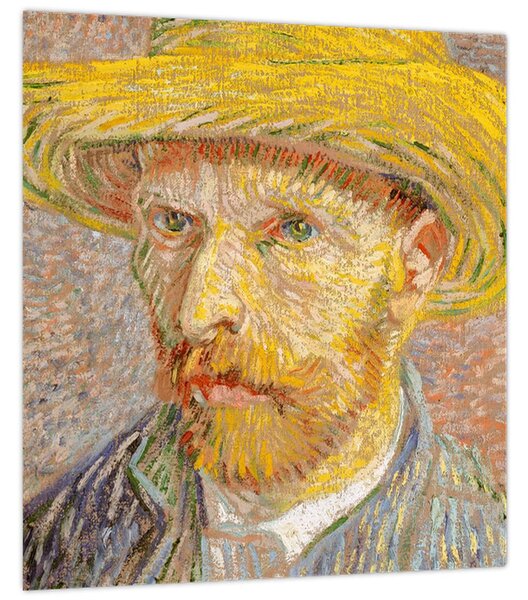 Obraz - Vincent van Gogh, Self-Portrait with a Straw Hat (The Potato Peeler), reprodukce (30x30 cm)