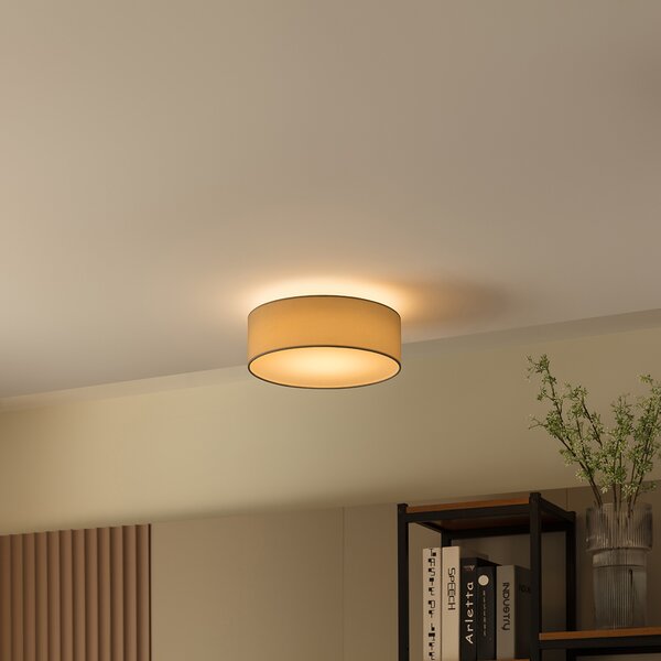 Stropní lampa bílá 30 cm včetně LED - Drum LED