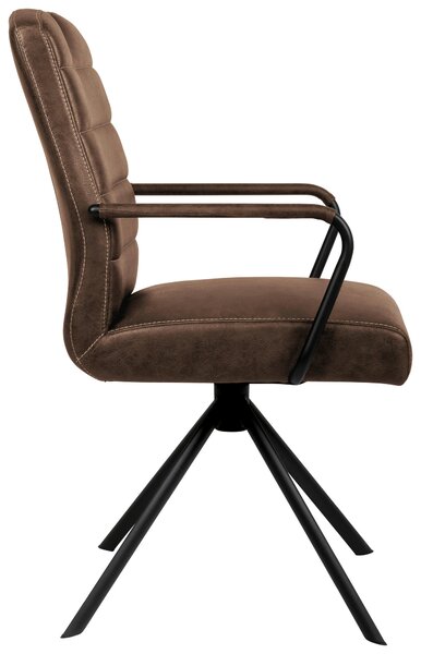 ŽIDLE S PODRUČKAMI, mikrovlákno, hnědá, černá Ambia Home - Jídelní židle, Online Only