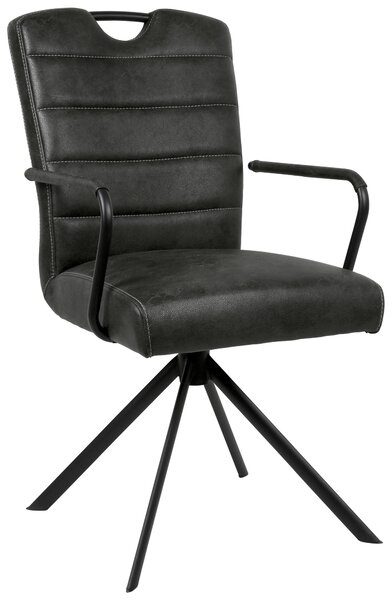 ŽIDLE S PODRUČKAMI, mikrovlákno, černá Ambia Home - Jídelní židle, Online Only