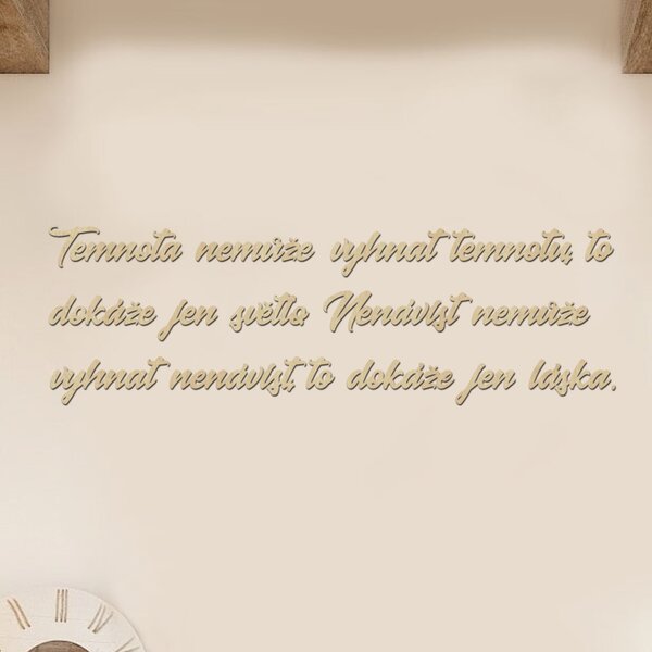 Dřevěný nápis na zeď SVĚTLO Zvolte barvu dekoru: Bílá | Rozměry (cm): 60x19