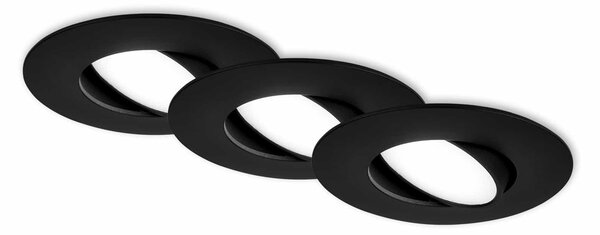BRI 7597035 3ks sada LED vestavné svítidlo, 9 cm, 4,9W, 480lm černá - BRILONER