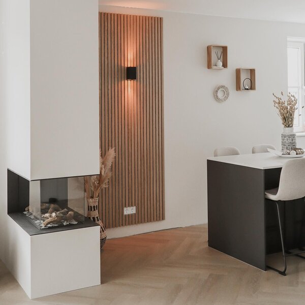 Sada 2 moderních nástěnných lamp černých čtvercových 2-světlo - Sandy