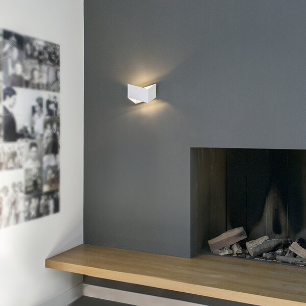 Designová nástěnná lampa bílá - Fold