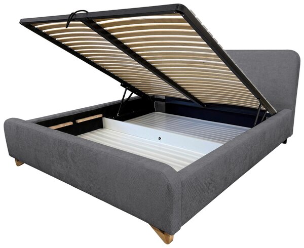 ČALOUNĚNÁ POSTEL, 180/200 cm, antracitová MID.YOU - Postele s úložným prostorem, Online Only