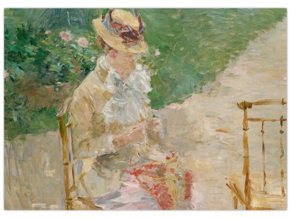 Obraz - Berthe Morisot French, Young Woman Knitting, reprodukce (70x50 cm)