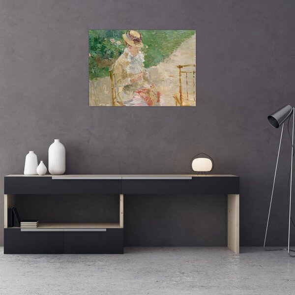 Obraz - Berthe Morisot French, Young Woman Knitting, reprodukce (70x50 cm)