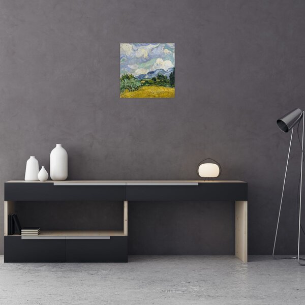 Obraz - Vincent van Gogh, Wheat Field with Cypresses, reprodukce (30x30 cm)