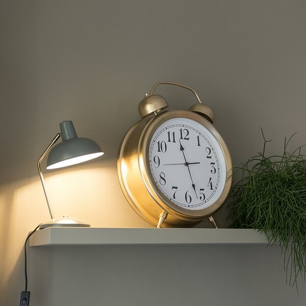 Retro stolní lampa zelená s bronzem - Milou
