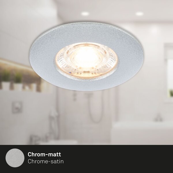BRI 7606034 3ks sada LED vestavné svítidlo, 6,5 cm, 3,6W, 350lm matný chrom - BRILONER