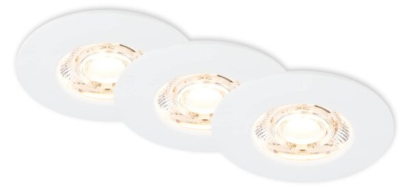 BRI 7606036 3ks sada LED vestavné svítidlo, 6,5 cm, 3,6W, 350lm, bílé - BRILONER