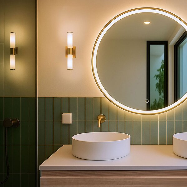 Moderní nástěnná lampa do koupelny zlatá IP44 2-světlo - Bath