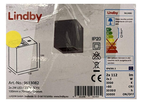 Lampenwelt - LED Nástěnné svítidlo CATALEYA 2xLED/2W/230V