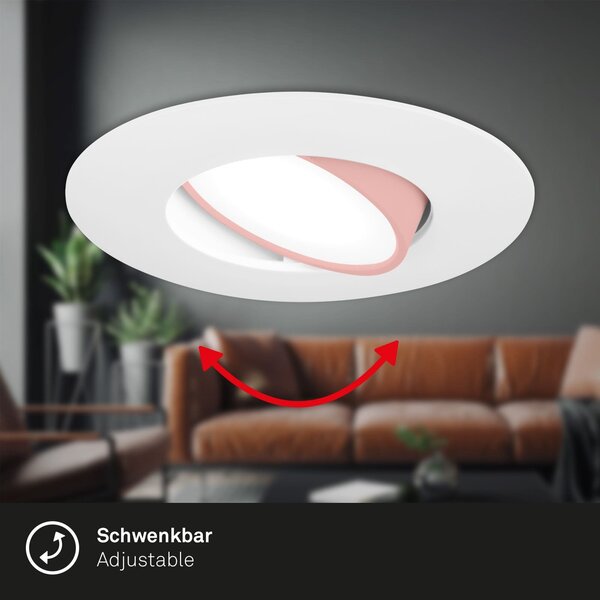 BRI 7597036 3ks sada LED vestavné svítidlo, 9 cm, 4,9W, 480lm, bílé - BRILONER