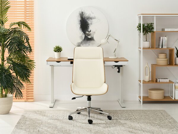 Židle Aukley (krémová + chromová). Akce -10%