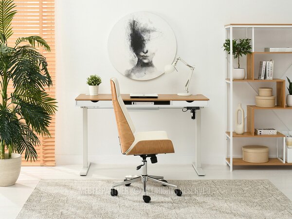 Židle Aukley (krémová + chromová). Akce -10%