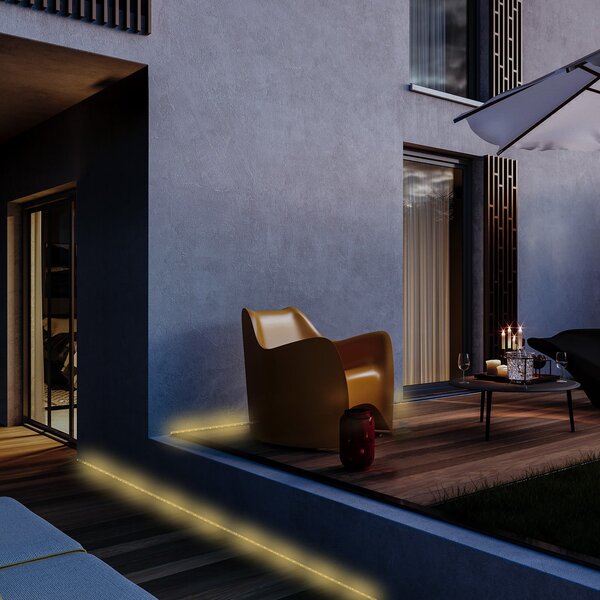 BRILO 2320100 LED pásek, 1000 cm, solární, 3000K, transparentní - BRILONER