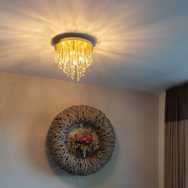 Klasické stropní svítidlo zlaté/mosazné 35 cm - Medusa