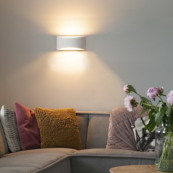 Moderní nástěnná lampa bílá 20 cm - Tum
