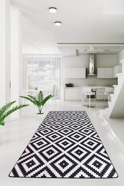 Conceptum Hypnose Kusový koberec Black White Djt, Černá, Bílá Rozměr koberce: 80 x 200 cm