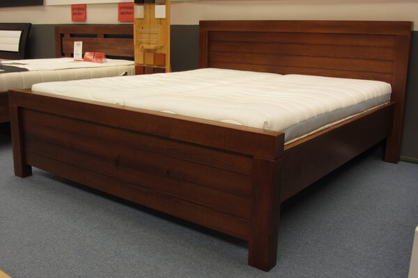 Zvýšená manželská postel MEGA SUPRA Rozměr: 140x200, Moření MD: Ořech