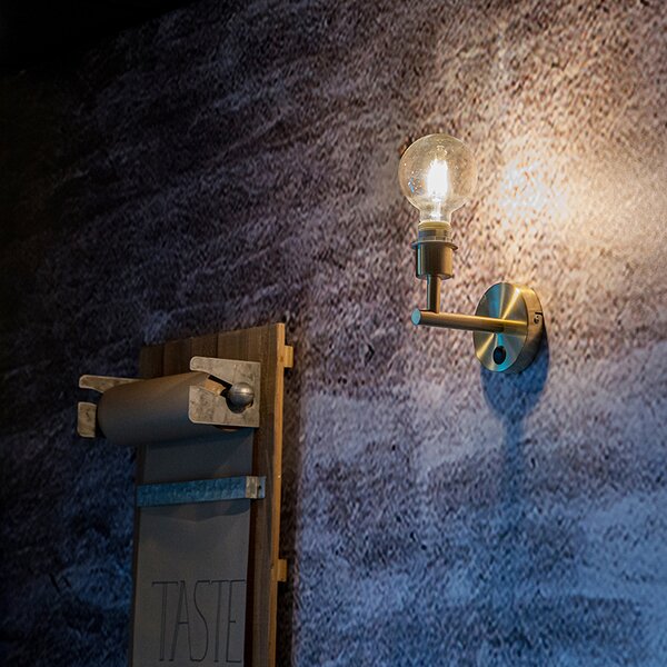Moderní nástěnná lampa zlatá 1-světlo s vypínačem - Combi