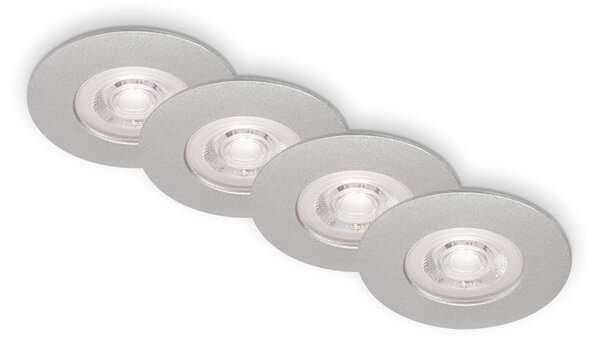 BRILO 7998-044 LED vestavná svítidla, pr.9 cm, 4x LED, 4,9 W, 480 lm, matný chrom - BRILO