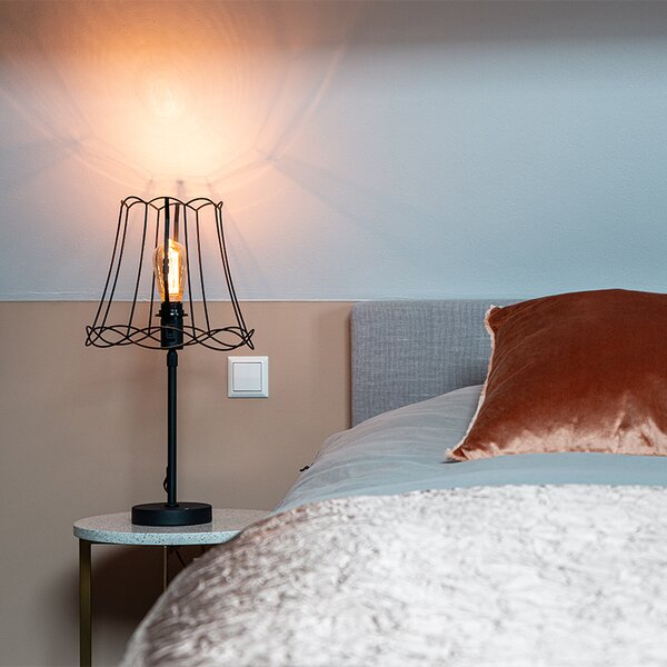 Stolní lampa černá s rámem Granny 30 cm nastavitelná - Parte