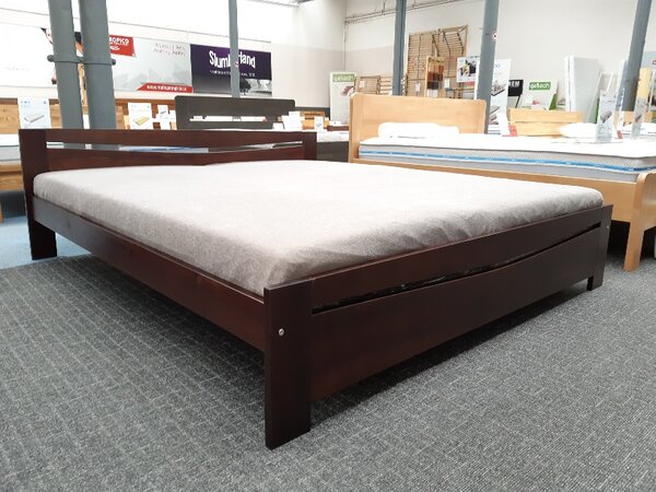 Manželská postel TK 03 - masiv borovice 160x200, Odstín: Bílá barva