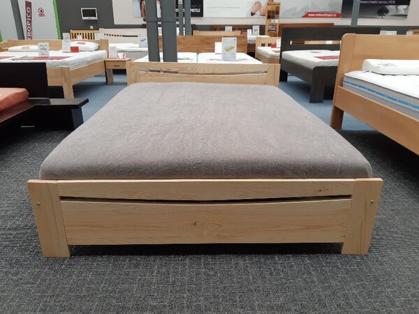 Manželská postel TK 03 - masiv borovice 160x200, Odstín: Bílá barva