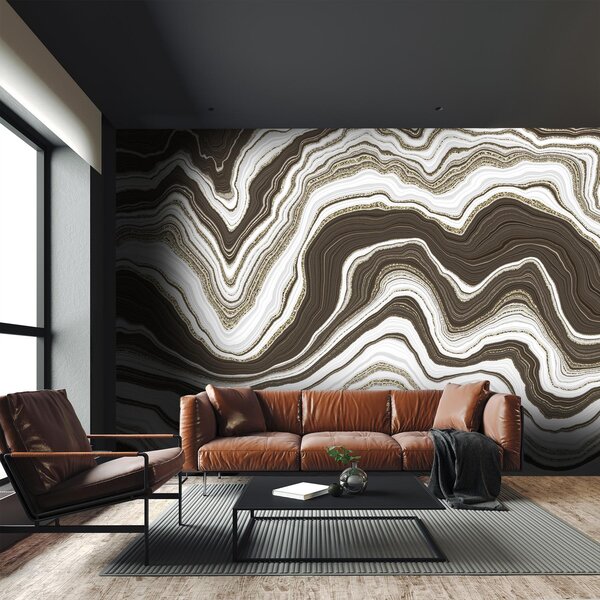 Fototapeta - Zlato-hnědý mramor (245x170 cm)