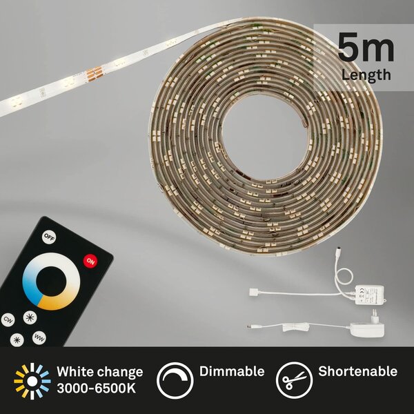 BRILO 2032-150P CCT LED pásek 500 cm 18W 1650lm bílé - BRILONER